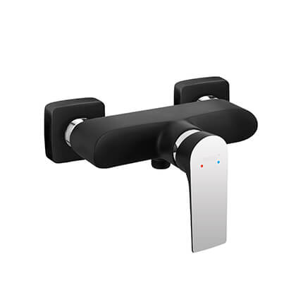 Algeo Square Black/Chrome - wall-mounted shower mixer