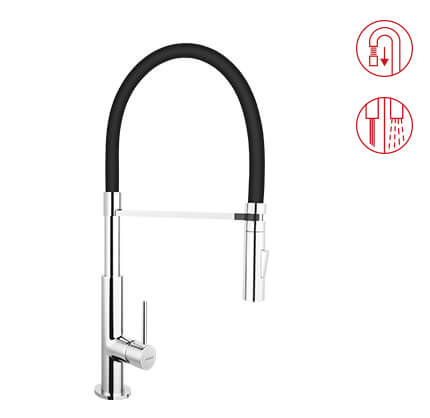 Libretto - Standing sink mixer with flexible pull-out spray
