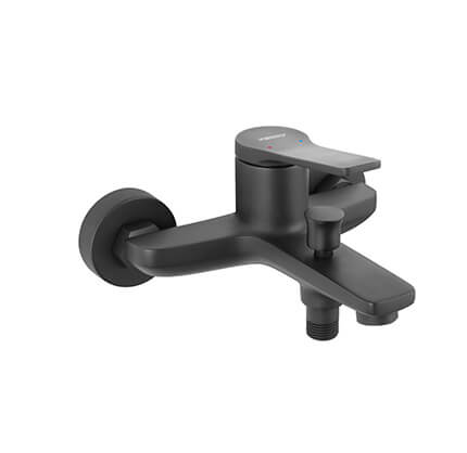 Stratos Black - wall-mounted bath mixer