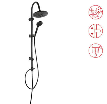 Rondo Black - rainfall with shower set